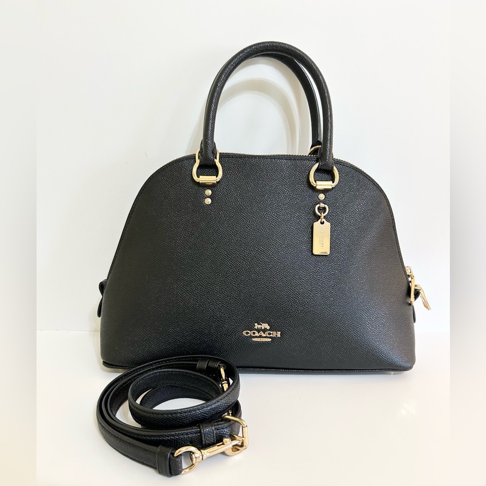 Coach Katy Crossbody Satchel Black With Gold Accents. Like New Condition.